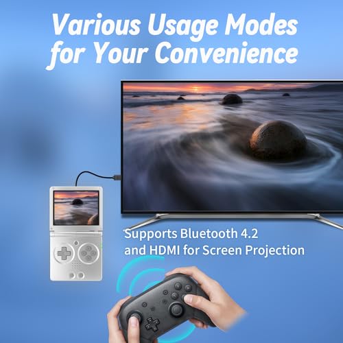 Image of Anbernic RG35XXSP Flip Retro Handheld Game with 3.5 Inch IPS Screen Linux System Built-in 64G TF Card 5532 Games Support 5G WiFi Bluetooth TV Output(Silver)