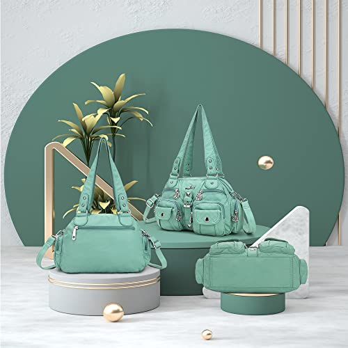 Image of Angel Kiss Hobo Crossbody Purses for Women Shoulder Bag Multipocket Soft Hobo Purses Removable Strap Leather Handbags
