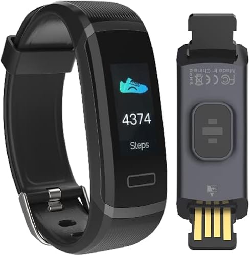 Oaxis Tenvis HR with Extra Strap - Activity Fitness Tracker Smart Band with 24/7 Heart Rate Monitor Full HD Color Screen Message Notifications Water Resistant Fitness Watch for Men Women Kids