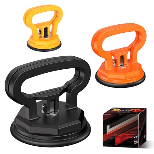 Image of Amooca Glass Suction Cup Lifter Heavy Duty Tile Marble Suction Cup Vacuum Lifter with Handle for Granite Lifting & Window Replacement 100 lbs Load Capacity (3 Pack L & M & S)