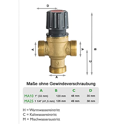 Resol Brauchwassermischer MA10 1 AG Thermostatisches Mischventil
