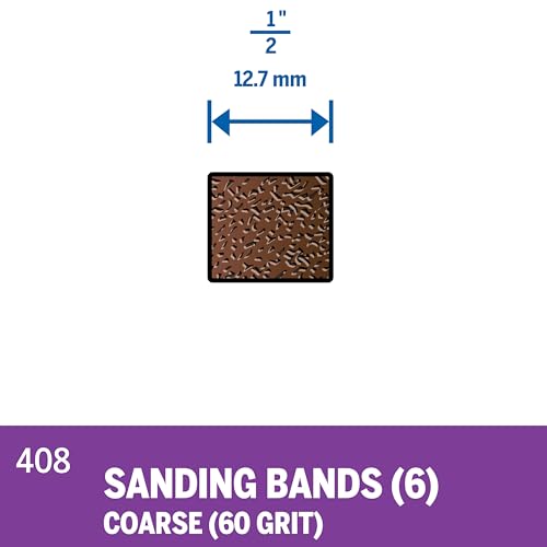 Image of Dremel 408 1 /2-Inch Sander Bands, Coarse, Rotary Tool Accessory, (Pack of 12)
