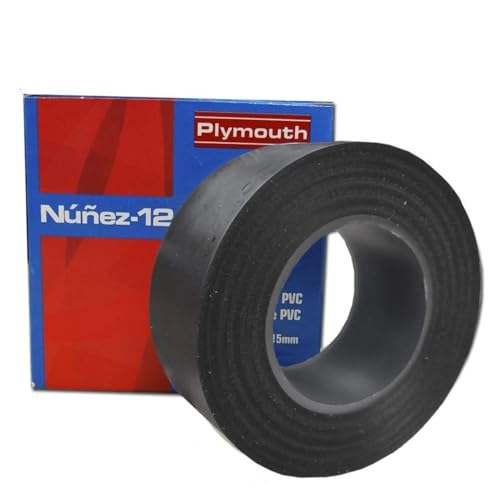 RASMACOR | Cinta aislante Negra de PVC Nuñez-Plymouth 5082 | 20m x 19mm x 0,15mm | Autoextinguible | Para todo tipo de aplicaciones mecánicas y eléctricas
