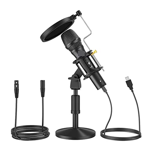 Microphone professionnel pour podcast à condensateur USB et XLR
