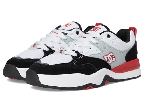 DC Men's Ascend Skate Shoe, Black/Grey/White, 12