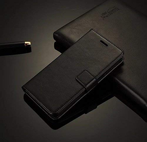 Image of ClickCase for Realme Narzo 20 pro Vintage Series Leather Wallet Flip Case Kick Stand with Magnetic Closure Flip Cover for Realme Narzo 20 pro (Matte Black)