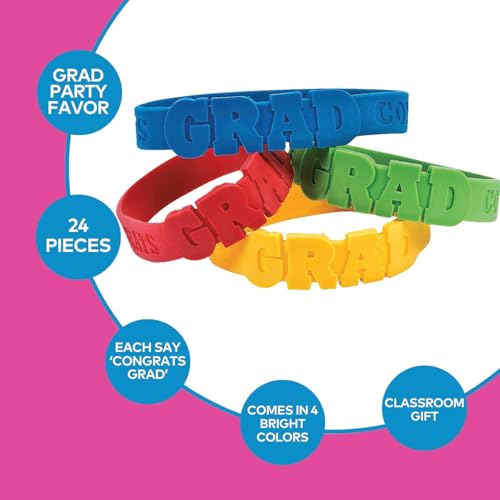 Bracelets diplôme en caoutchouc Fun Express - Lot de 24 - 3