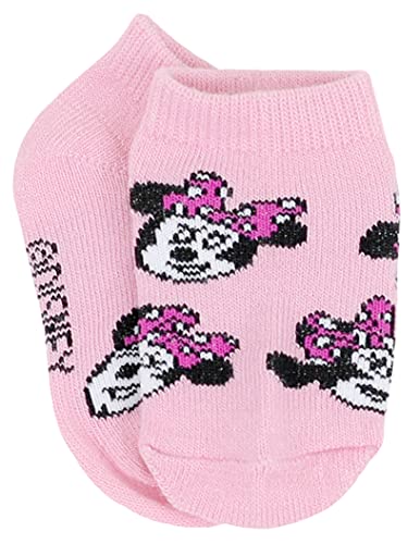 Disney Girl's Minnie Mouse 5 Pack No Show Socks (X-Small, Pink)2