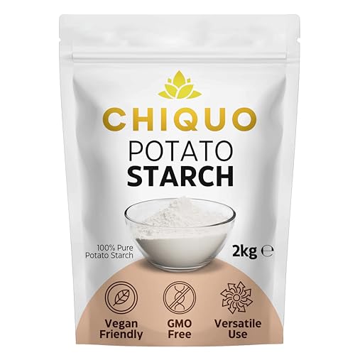 Chiquo Potato Starch - 2kg | Vegan Friendly & GMO Free | Premium Quality Thickening Agent for Sauces Soups and Baking | Resealable Pack for Freshness