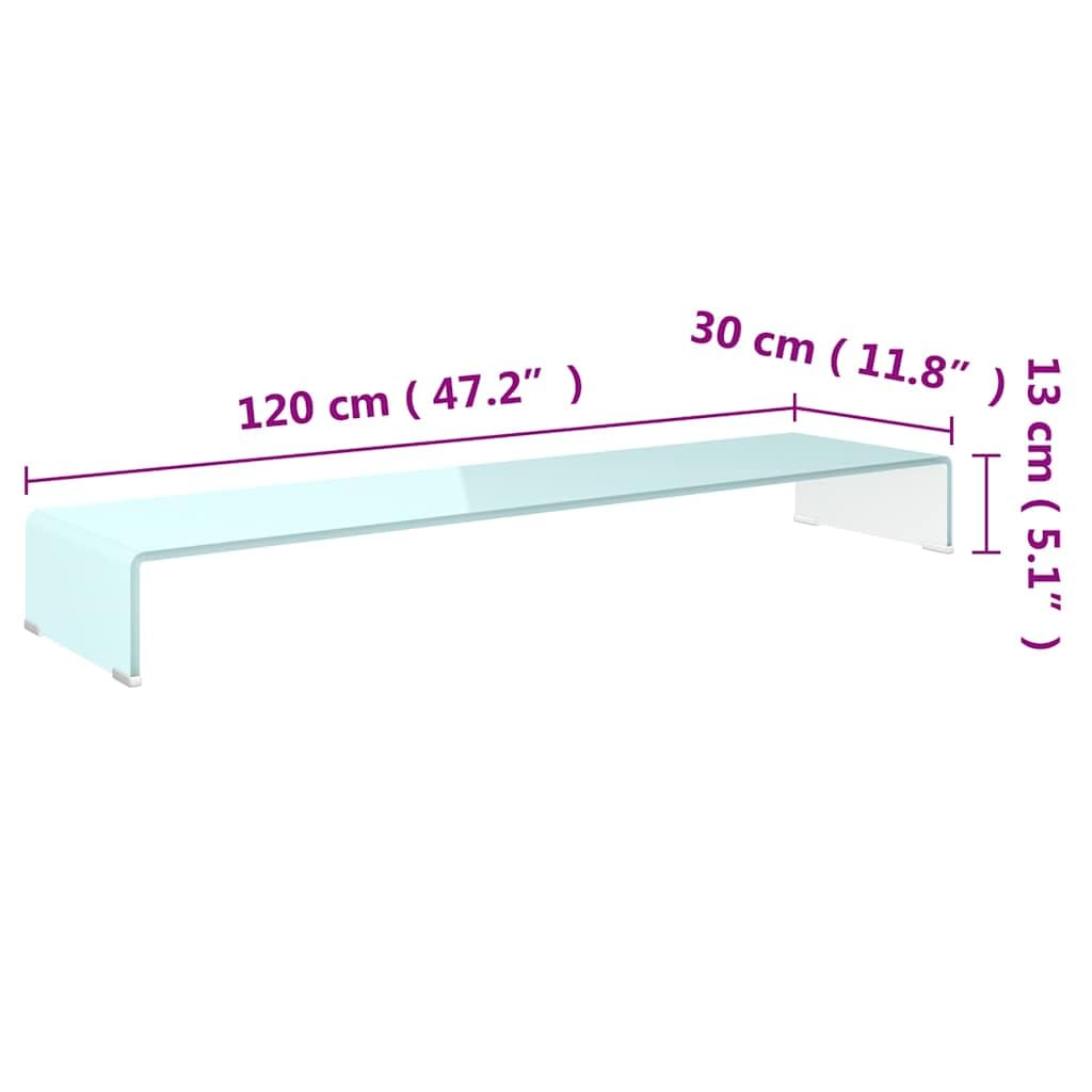 Leasha Rehausseur Écran PC Bureau, Réhausseur d'Écran Support de Moniteur 120x30x13 cm verre vert
