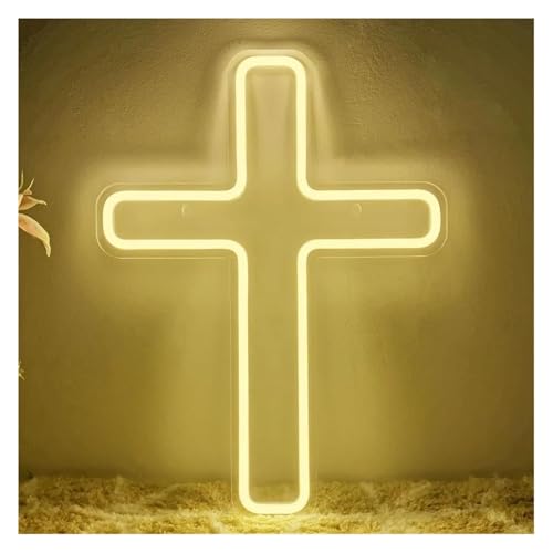 Enseigne lumineuse au néon croix LED en acrylique avec variateur