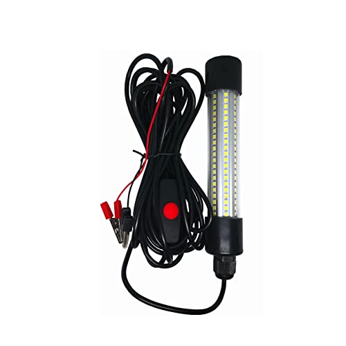 Edearkar 13W Submersible Fishing Light Underwater Fish Finder Lamp, AC/DC12-24V Green Light IP68 Waterproof Lamp 360 Degree All-Round Fish Attracting Light, Light Collection Fish Lamp with 5M Cable