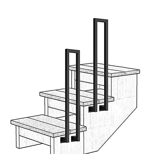 Rampes d'escalier murales en U avec supports de transition latérale