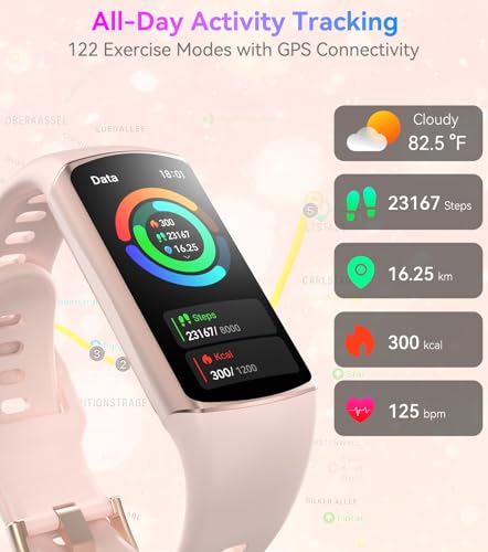 Image of Smart Watch Fitness Tracker with 24 /7 Heart Rate, Blood Oxygen Blood Pressure Monitor Sleep Tracker 120 Sports Modes Activity Trackers Step Calorie Counter IP68 Waterproof for Andriod iPhone Women Men