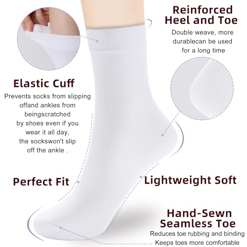 Image of Corlap Women's Thin Above Ankle Socks - 6Pairs Cotton Casual Bootie Dress Crew Socks