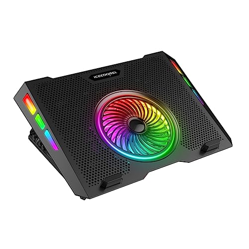NUOBESTY 1Pieza Soporte De Refrigeración Portátil para Portátil con Iluminación RGB Base De Disipación De Compatible con Laptops De USB