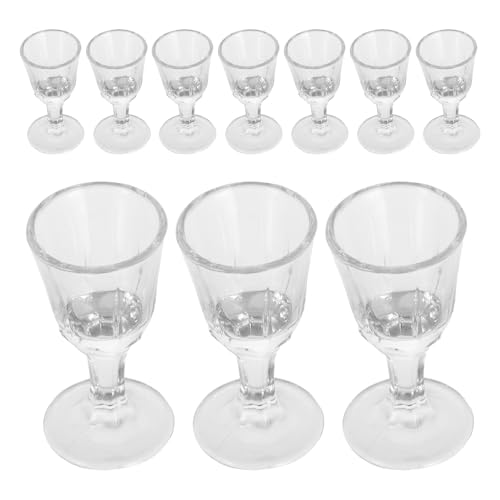 SHINEOFI Vasos Pequeños de Vidrio 10 Ml Juego de 10 Piezas Transparentes para Fiestas y Hogar Vasos Resistentes para Bebidas Espirituosas y Vino Blanco