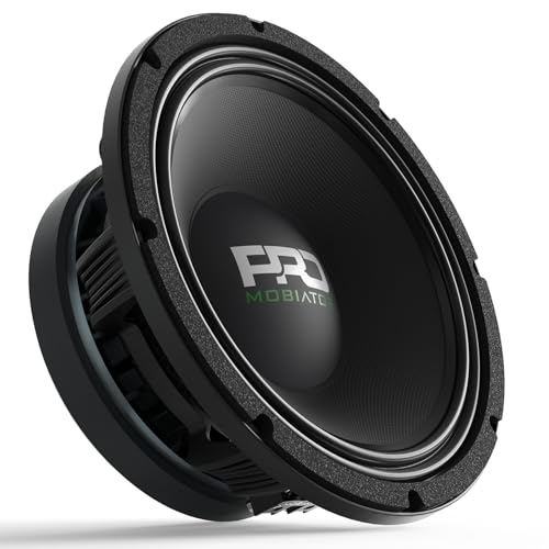 mobiator PRO108MB Loudspeaker - 10 Midbass Aluminum Basket 1600W Max 400W RMS 8 Ohms - Premium Quality Audio Door Speakers for Car or Truck Stereo Sound System (MB-PRO108MB)