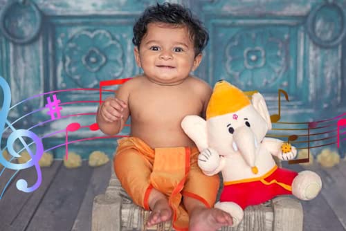 Image of MODI TOYS Baby Ganesha (Medium - 11 inch) Mantra Singing Stuffed Plush Toy | Ideal for Newborns, Infants, Toddlers, Grandparents | Best for Diwali, Baby Shower, Birthday | Teddy Bear Panda Elephant