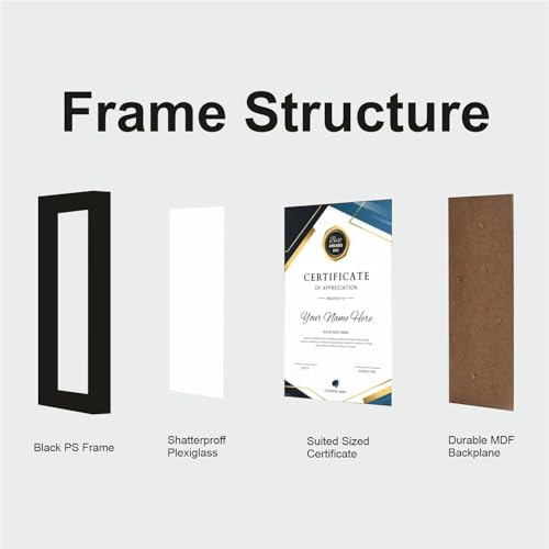 Image of Set Of 3 A4 Size Photo Frame For Wall Decor I Picture Document Wood MDF Photo Frame For Home Office Decor Picture A4 Size MDF Frame 8 x 12 Inch (Plexi Glass On Front) Black Color