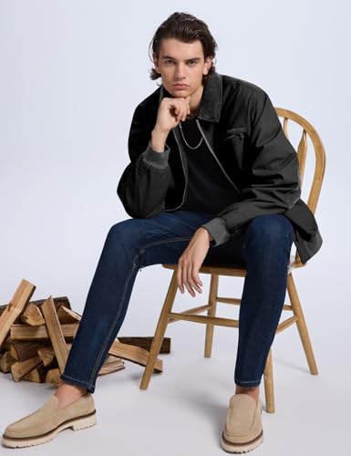 Flygo Mens Sherpa Lined Detroit Jacket Winter Warm Fleece Coat Waxed Washed Canvas Rugged Waterproof Jackets4