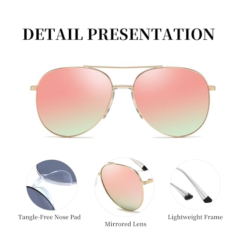 Classic Womens Sunglasses Tangle Free Polarized Aviator Sunglasses for Women with UV Protection 2025 Trendy Shades2
