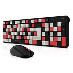 Zebronics Companion 111 Wireless Keyboard Mouse Set with 2.4GHz Nano Receiver, 103 Keys, 1600DPI, Integrated Multimedia, High Precision, Advanced Optical Sensor & Power Saving Mode (Graphite Red)