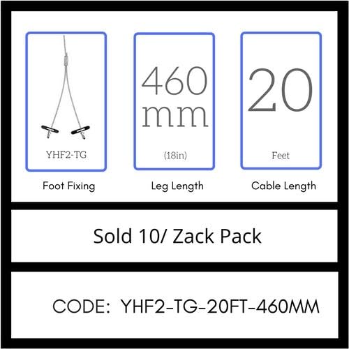 GRIPPLE No. 2 x 20' Y-Toggle Hangers (YHF2-TG-20FT-460MM) Pack of 10, USA Made