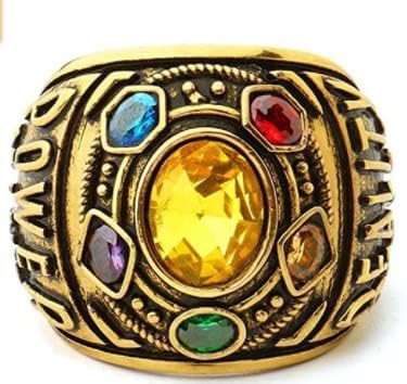 Thanos Rings Infinity War Soul Stone Power Ring Gold Ring Cosplay Costume Prop (alloy 1, 6)