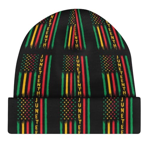 Juneteenth Pride African American Independence Day Freedom Kids Beanie Hat for for Girls Boys Children Cap Winter Knitted Chemo Cancer Headwear Accessories Gifts Decoration Black4