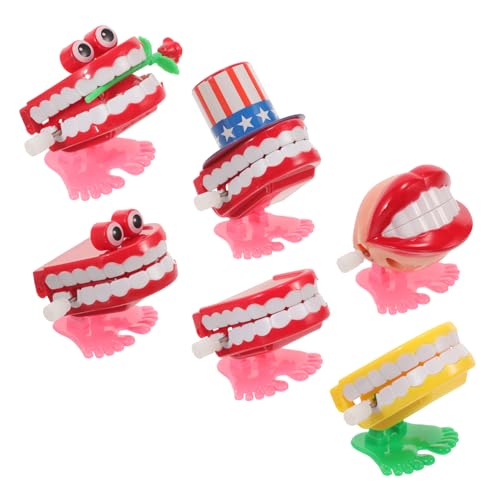 ifundom 6 Piezas Saltando Broma castañeteo de Juguetes Funny Divertidos Juguetes de de Cuerda Juguetes de Divertidos el plastico