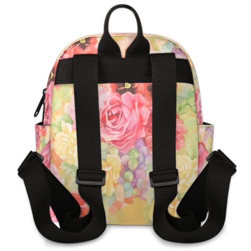 Watercolour Floral Grapes Backpack for Women Large Capacity with Adjustable Pressure Relief Strains Lightweight Travel Backpack for Work Travel Casual Gifting3
