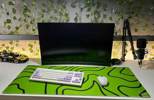 Image of Saco XXL Gaming Mouse Pad for PC - Large Desk Mat 900x400x3mm, Extended Non-Slip Rubber Base, Waterproof Surface, Topographics Design, Big Keyboard Mouse Pad for Office & Home Setup