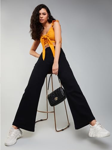 Image of Dolce Crudo Boot Cut High Rise Cropped Jeans for Women
