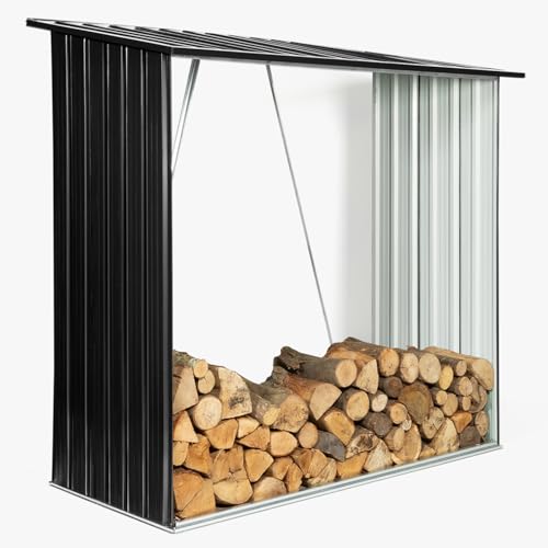 IDMarket - Abri de Stockage 2 m³ Gris en Acier galvanisé pour bûches