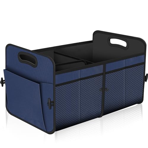 Image of Femuar Car Trunk Organizer,Car Storage Organizer with 72L Large Capacity Waterproof Collapsible and 11 Pockets,Trunk Organizer for Car Suv /Jeep /Sedan, Large Size,Blue