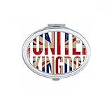 Taille: 7cm x 6cm x 0.8cm DIYthinker Grande-Bretagne Royaume-Uni Royaume-Uni Drapeau Big Ben Union Jack Ovale Maquillage Compact Miroir de Poche Miroirs Mignon Petit Cadeau Portable à la Main