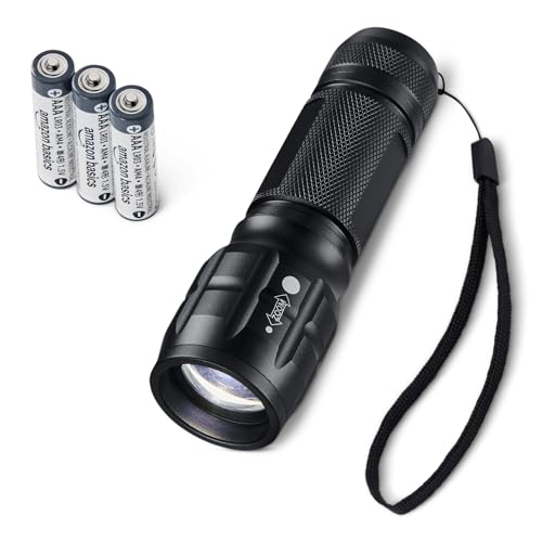 Amazon Basics Tactical Flashlight, Durable Waterproof 140 high lumens flashlights, Black