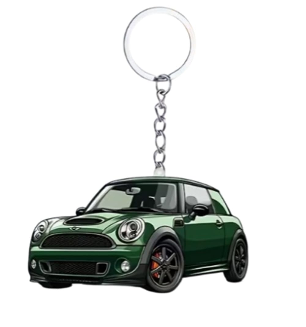 Cmj Unisex Green Cmj™ Flat Acrylic 2D Mini Keyring Gift Car Keychain