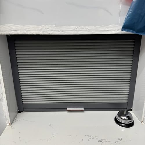 Vibeo Puerta Enrollable Puerta de Persiana Flexible para Cocina, Kit de Persiana Retráctil Gris Abatible, Puerta Corredera Tipo Acordeón de 40 50 60 70 80 90 cm de Ancho(40x40cm(15.7x15.7in))