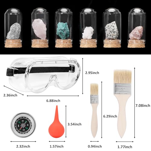 25 PCS Geology Rock Pick Equipment Kit, 28 oz. Rock Pick Hammer with 12" Mason Chisel, Safety Glasses, Whistle, Jewelers loupe, Tool Set for Hounding, Gold Mining & Prospecting, Stone Breaking by ARTKUNST - Image 4