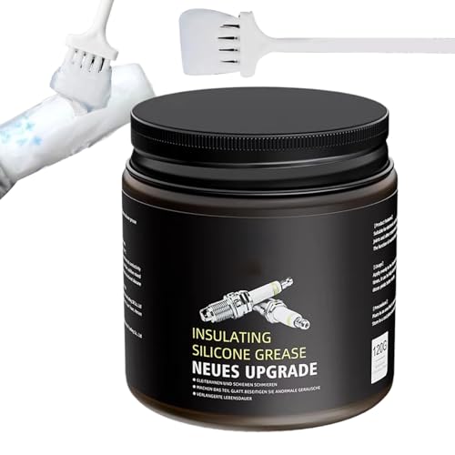 Automotive Electrical Grease, Marine Lubricating Silicone Grease Automotive Seals, Heat-Resistant Electrical Lubricants with Brush for Easy Application