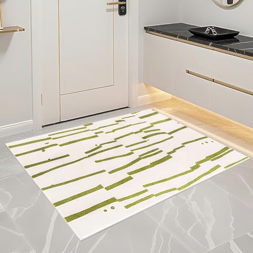Tapis beige-vert tapis grand format protège sol 170x240 - 7