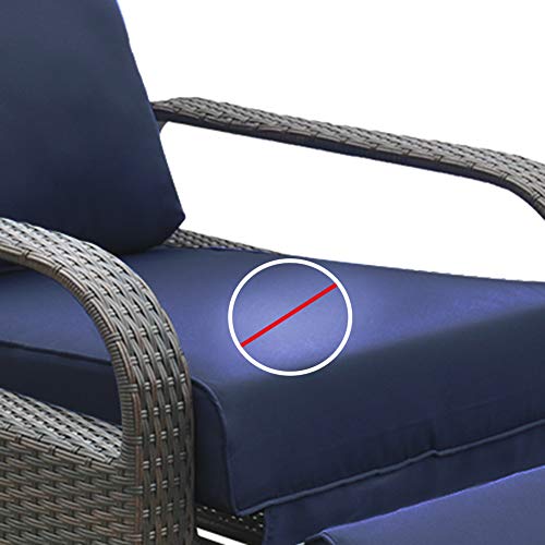 Indoor Outdoor Recliner Replacement Cushion, Patio Furniture Chair Sofa Washable Cushion Deep Seat, Uv Protected, Fade Protected And Water Spill Repellet, Cover Can Be Replaced (Navy Blue) #TOP2