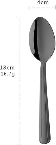 Miniatura 7 de TUPMFG Juego de 12 cucharas de cena, cucharadas de acero inoxidable, cuchara de sopa de mesa de 7 pulgadas, cuchara de metal con líneas limpias,
