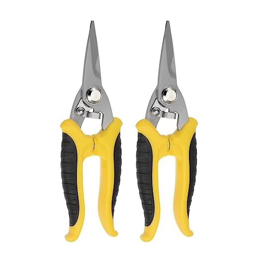 sourcing map Tijeras Electricista 2uds, Tijeras Multiusos 180mm con Mango Negro y Amarillo, Tijera Industrial de Cuchillas de Acero Inoxidable, Tijera para Cortar Láminas Finas de Cobre y Metal
