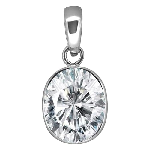 Pendentif zircon blanc naturel 7,25 Ratti pour collier en argent