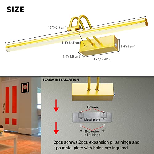 Heageero Picture Light, Battery Operated Picture Light With Remote Control, Wireless Picture Lights For Wall Paintings With Timer And Dimmable, 16" Art Light For Paintings, Frame, Photos. （Black） #TOP6