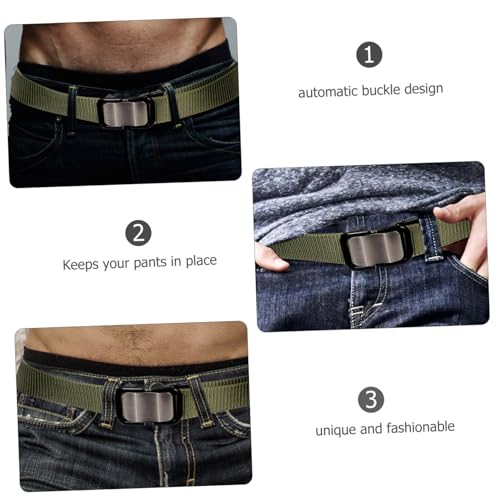 KESYOO Automatic Buckle Nylon Belt for Men Breathable Outdoor Waistband Versatile for Jeans Shorts and Casual Wear Comfortable and Durable Design for and Friends3