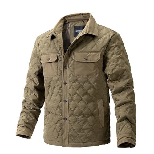 Thatrich Quilted Shirt Jackets for Men Button Down...